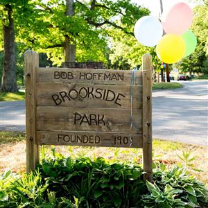 Brookside Park - sign at entrance of park 