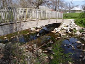 Brookside Park - side view of bridge and stream