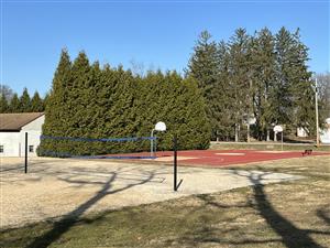 sand volleyball court and basketball court