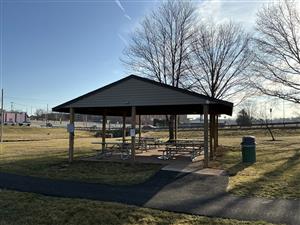 Pavilion with walking trail connecting